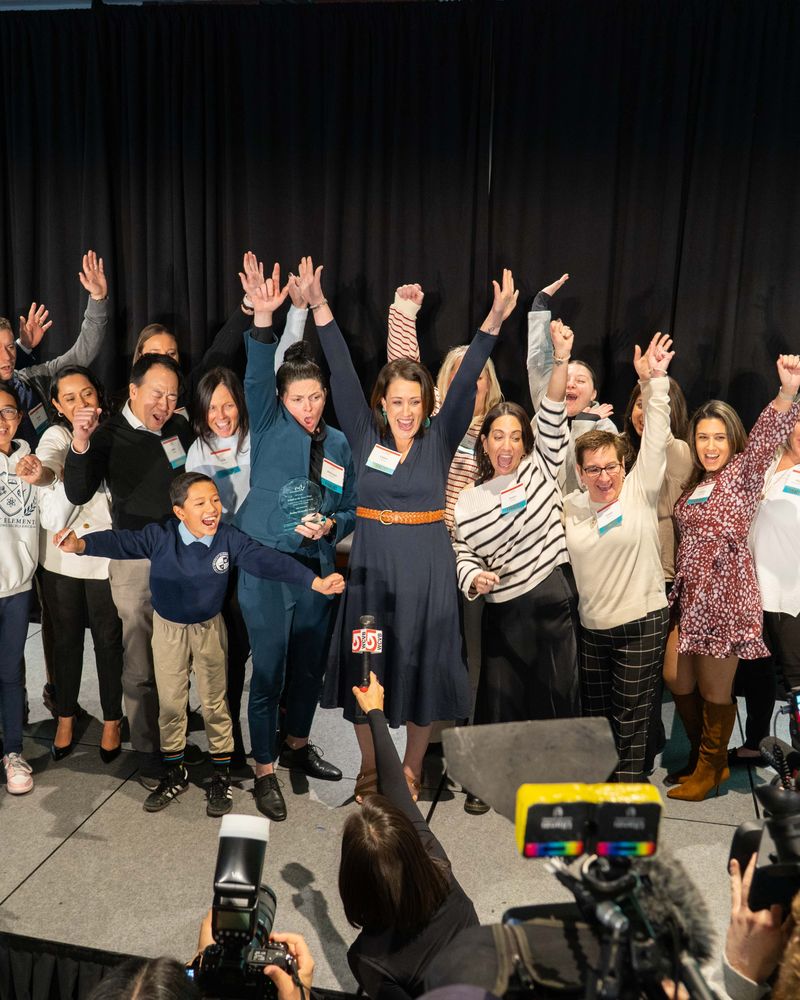 A group photo of the winning school - the Bradley Elementary School.