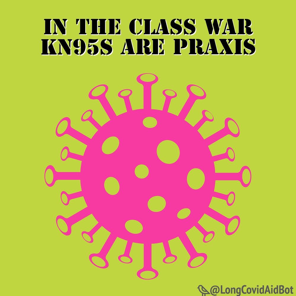 In the class war KN95s are praxis
@LongCovidAidBot