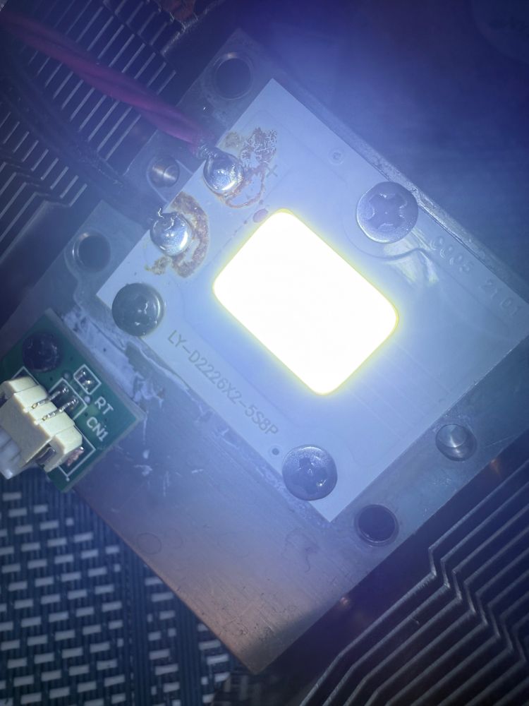 LED panel shining bright.