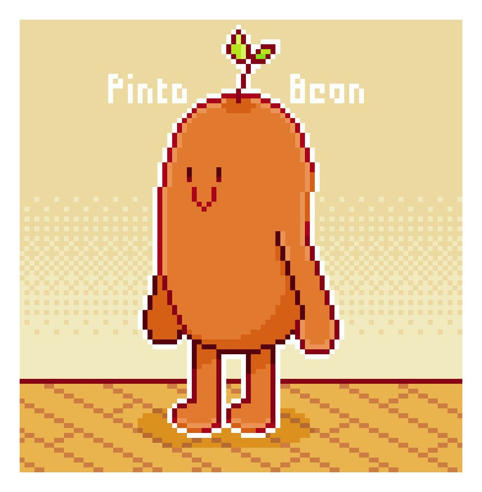 Pixel art illustration of Pinto Bean from the Focus Friend