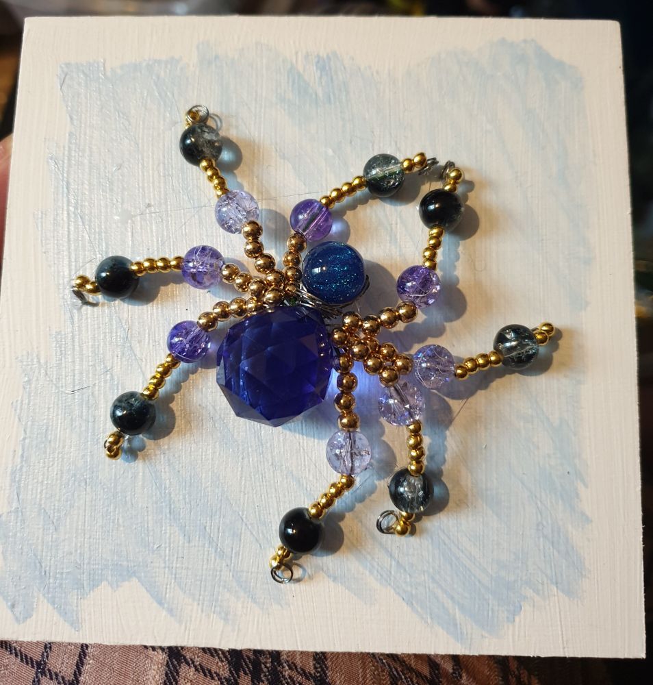 Blue Spider on box canvas