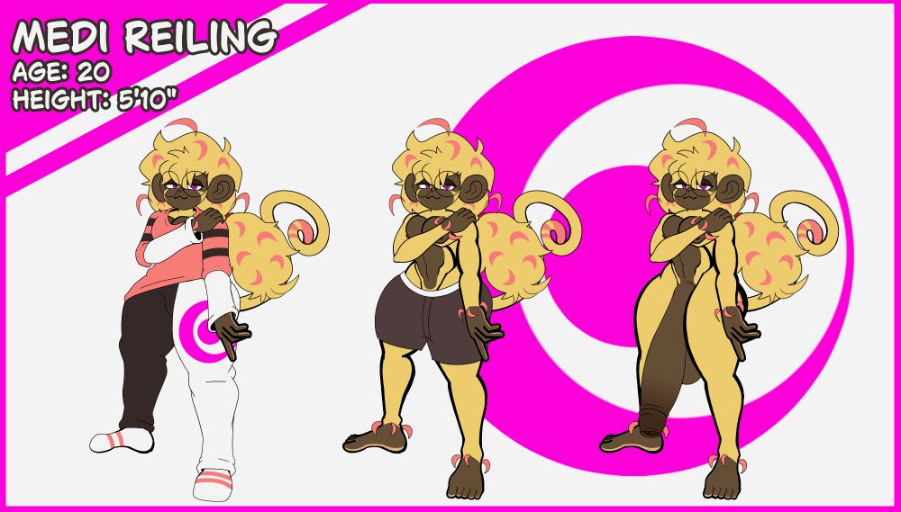 A nsfw reference of Medi Reiling, my monkey character.
A more detailed reference can be found here: https://www.furaffinity.net/view/61213816/