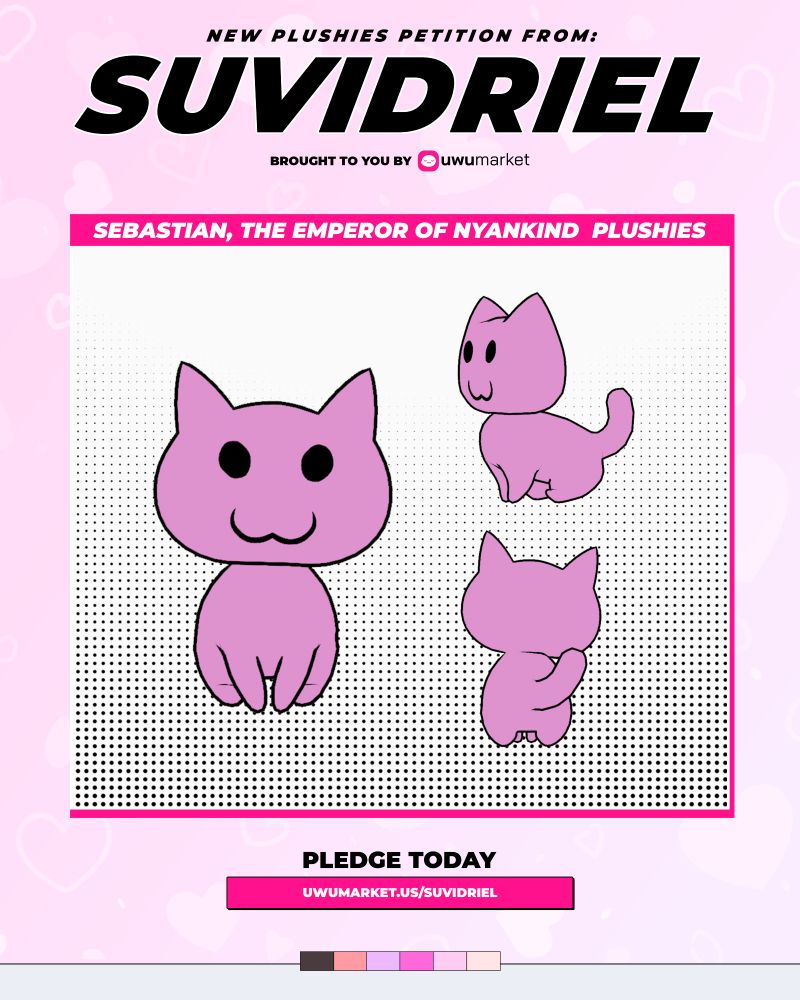 Reference sheet of Sebastian the VNyan logo cat