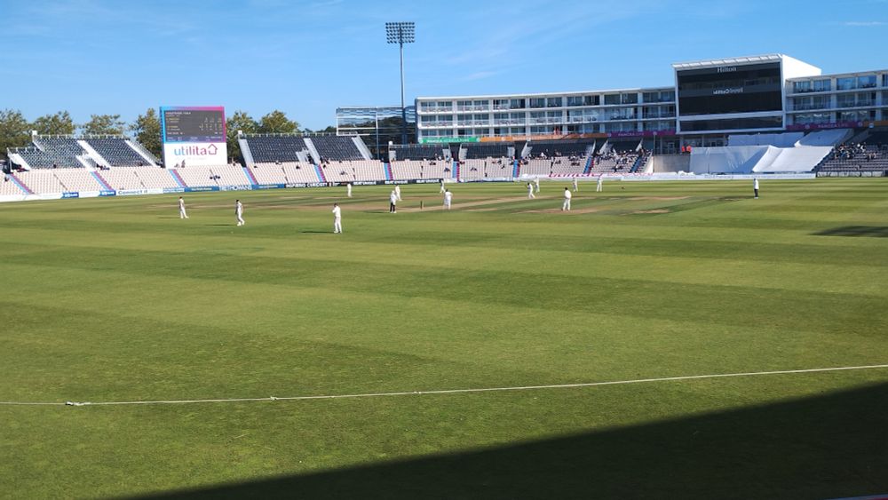 A game of cricket in progress 