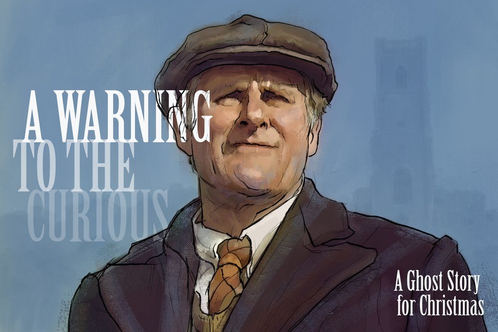 Quick digital sketch / painting of Peter Vaughan in A Warning to the Curious.
