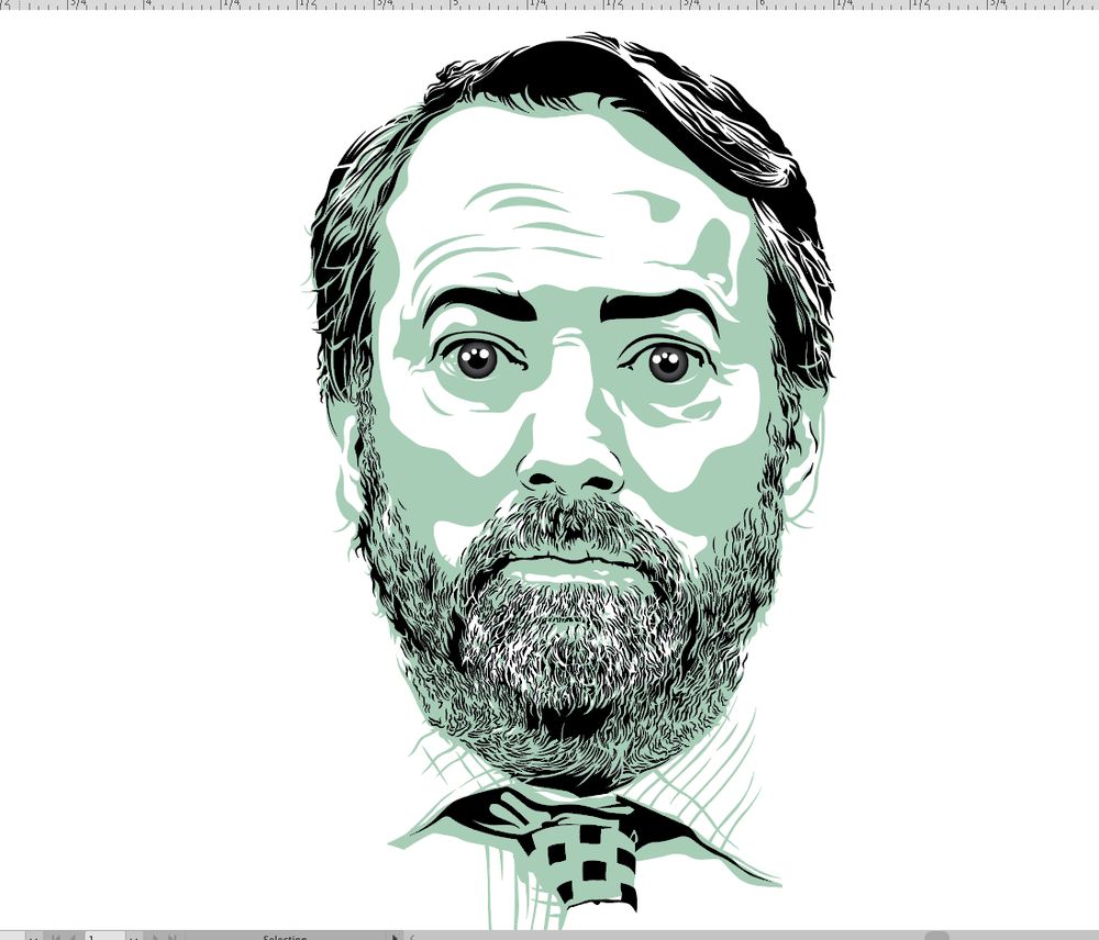 That ongoing two colour 'TV detective but not a detective' vector illustration I'm working on.