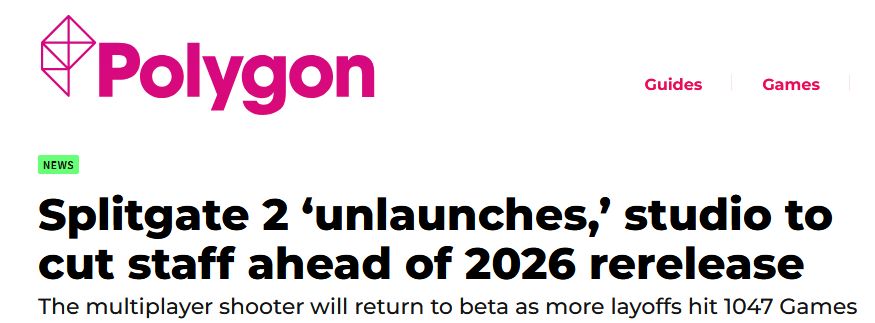Splitgate 2 'unlaunches' studio to cut staff ahead of 2026 rerelease