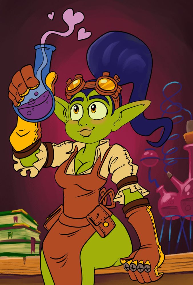 Vee, a goblin alchemist