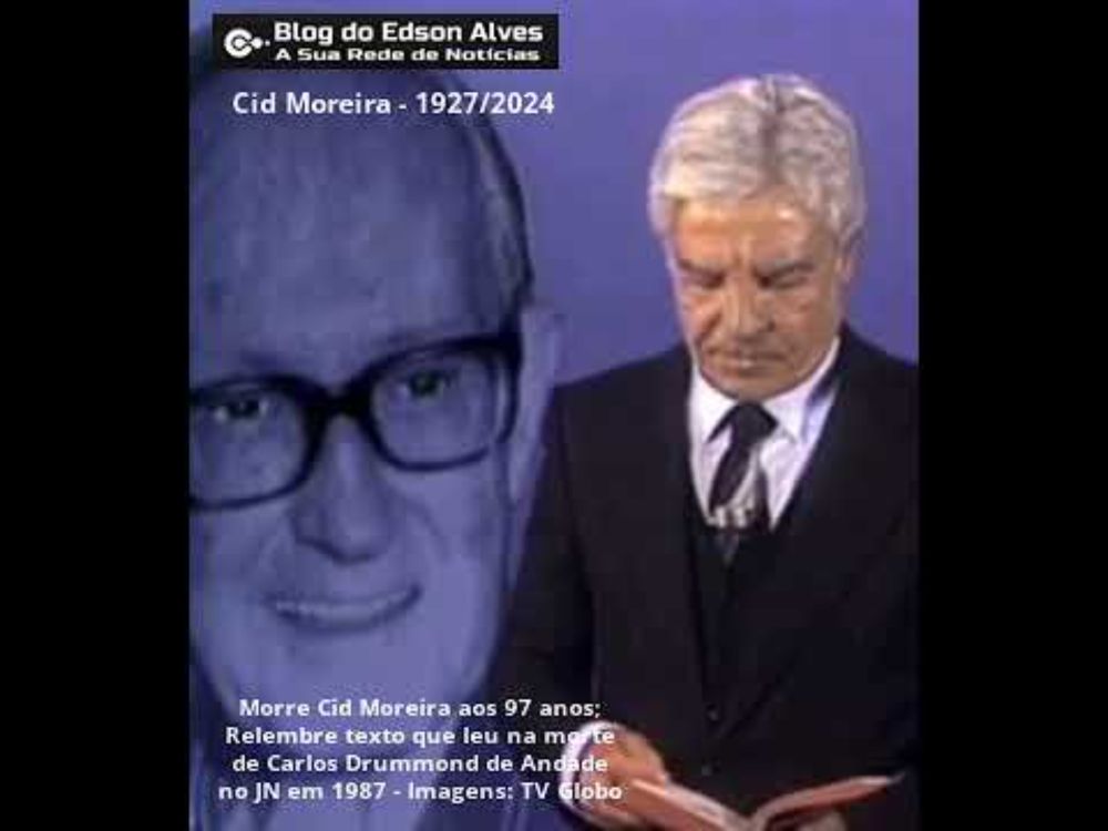 Morre Cid Moreira aos 97 anos; Relembre poema de Carlos Drummond de Andrade no JN em 1987 #shorts