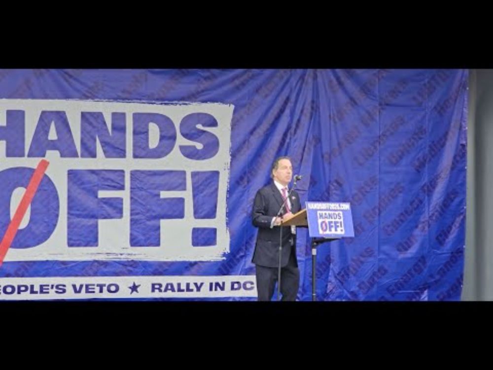 People Are Waking Up to the "Authoritarian Takeover,” U.S. Rep. Jamie Raskin Says at April 5 Rally