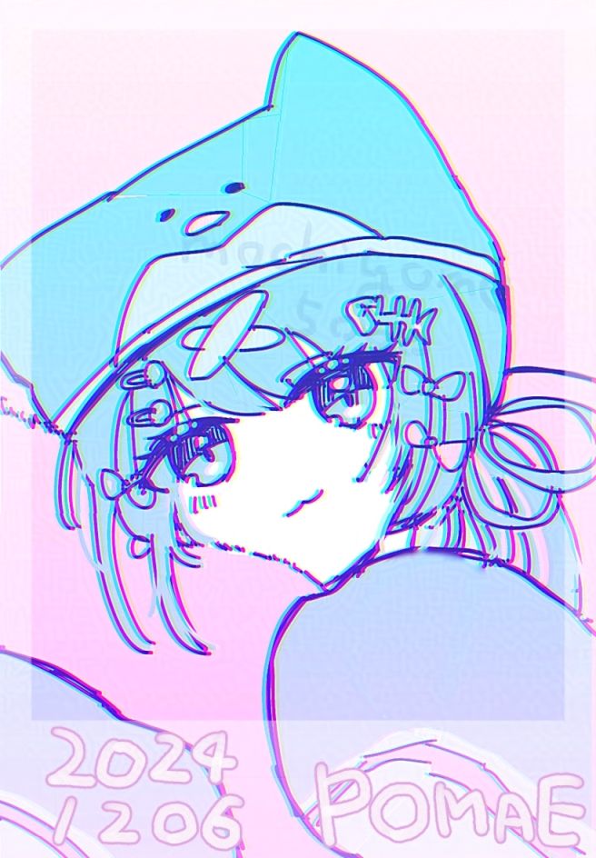 インターネットのぽまえというキャラクターがねそべっている絵