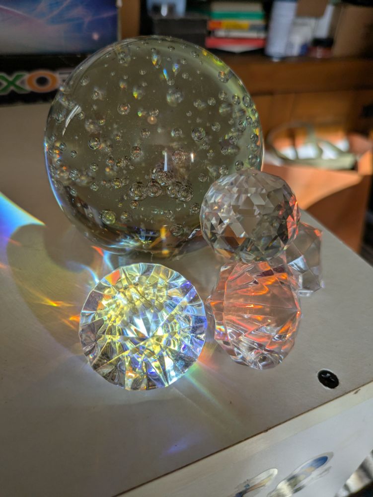 Glass and plastic with a bit of light.