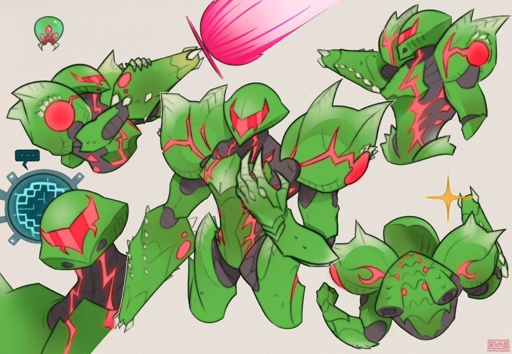 Samus Aran in her Metroid Suit from Dread