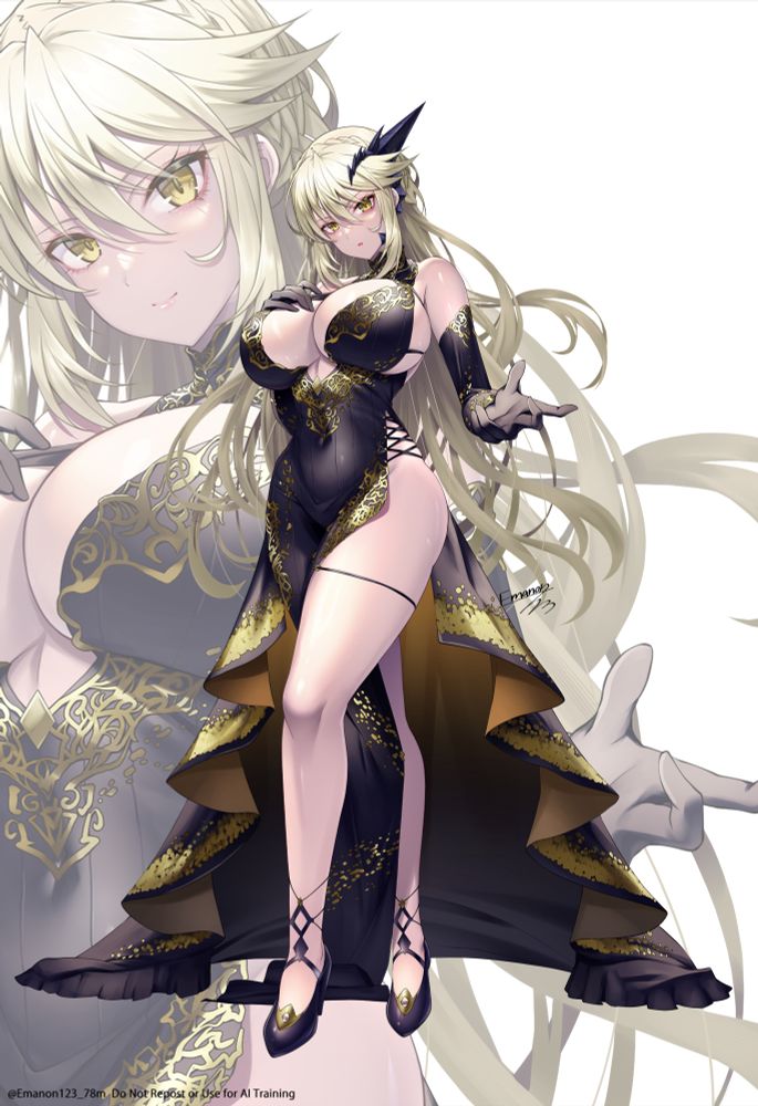 skebでリクエストいただいたFGO「ランサーアルトリア・オルタ」です。
・全身絵
・10周年記念衣装
・ボールルームの背景
というご希望をいただきました。
こちらはキャラ単体表示verです。
ありがとうございました！