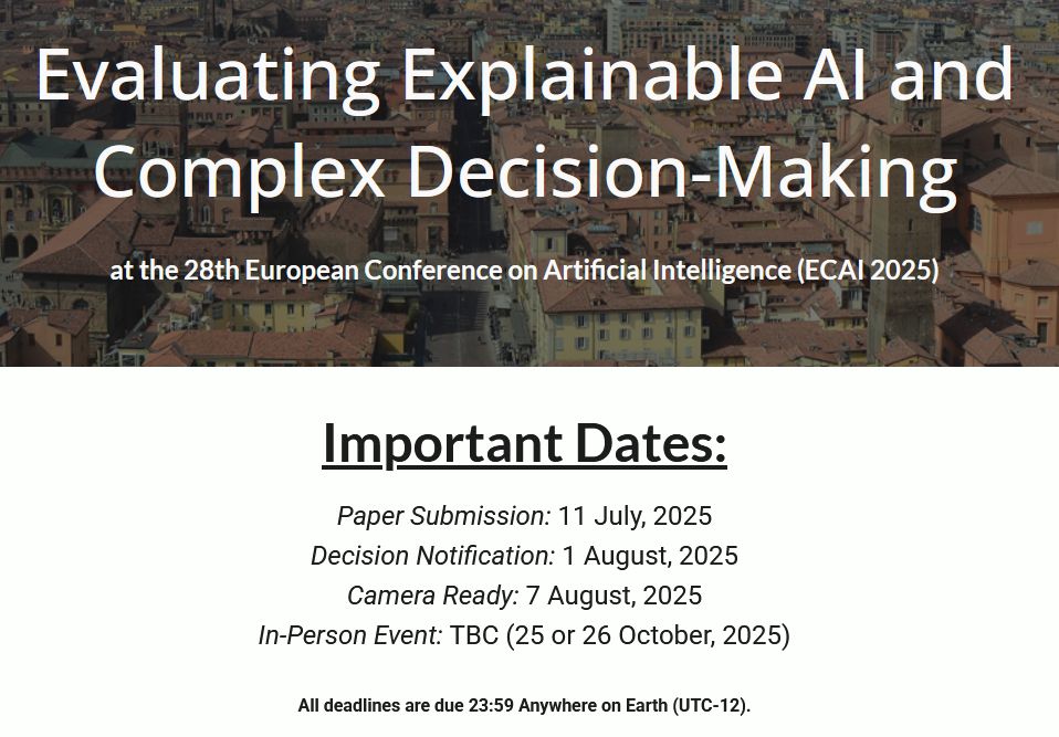Workshop website screenshot showing the title and important dates of the website.