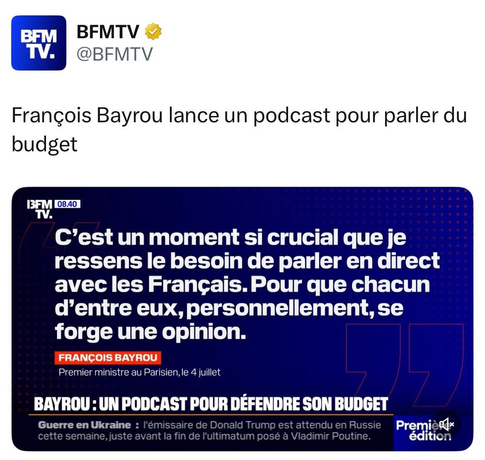 François Bayrou lance un podcast pour parler du budget