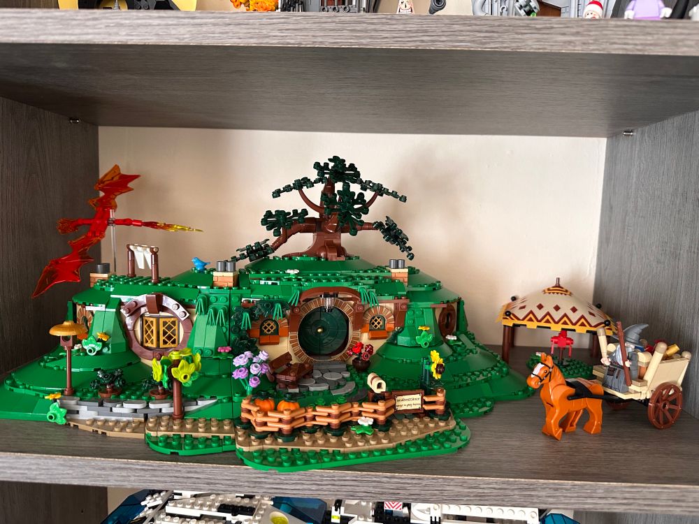 The Lego Shire on the shelf