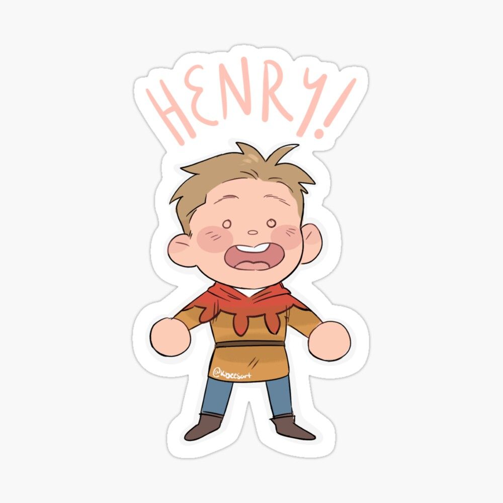 Sticker of Hans saying "Henry!"