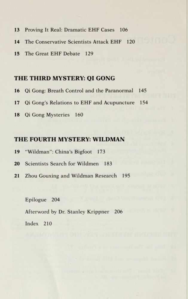 The Third Mystery: Qi Gong
The Fourth Mystery: Wildman
Epilogue
Afterword by Dr. Stanley Krippner
Index