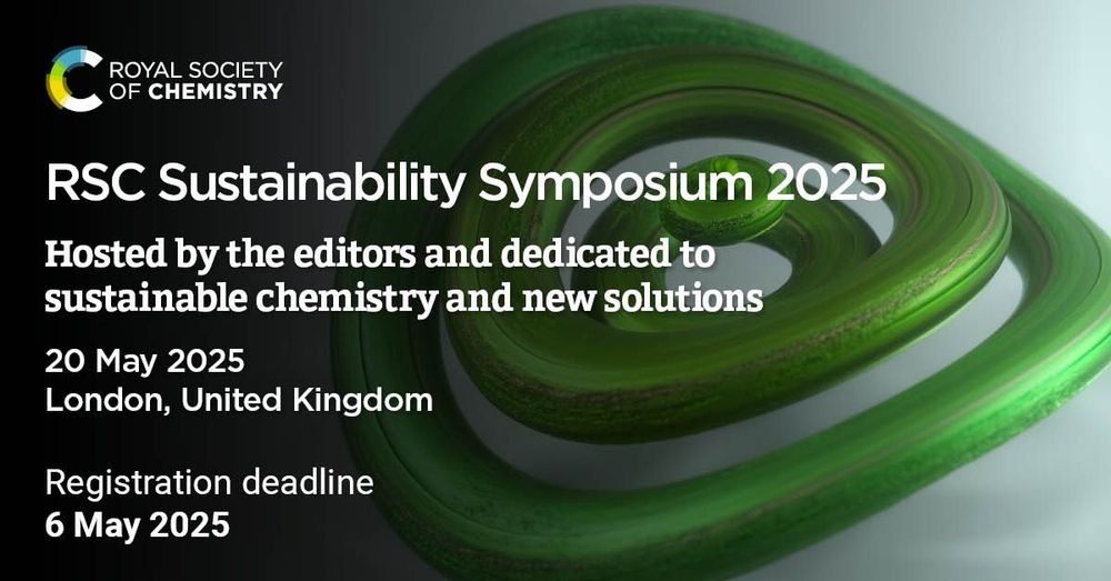 Join us on 20th May for the RSC Sustainability Symposium - register by 6th May