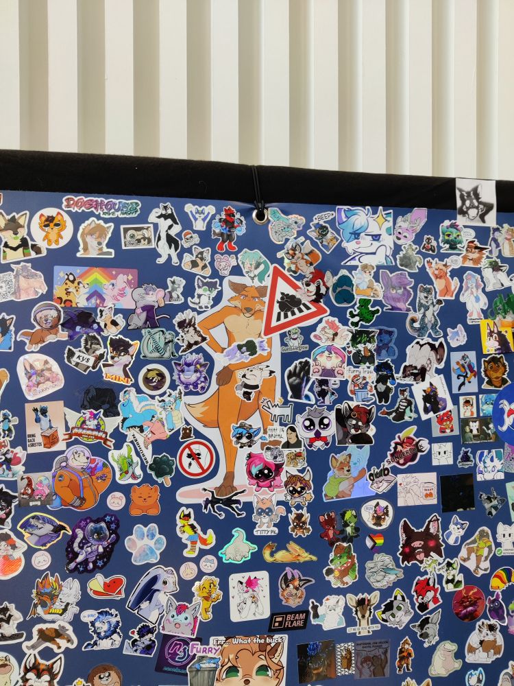 Photo of my makro-sticker at the EF sticker wall at the last day  of the con