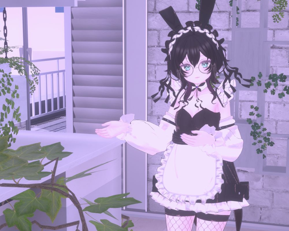 A maid standing by and delegating you to a seat at the cafe counter.