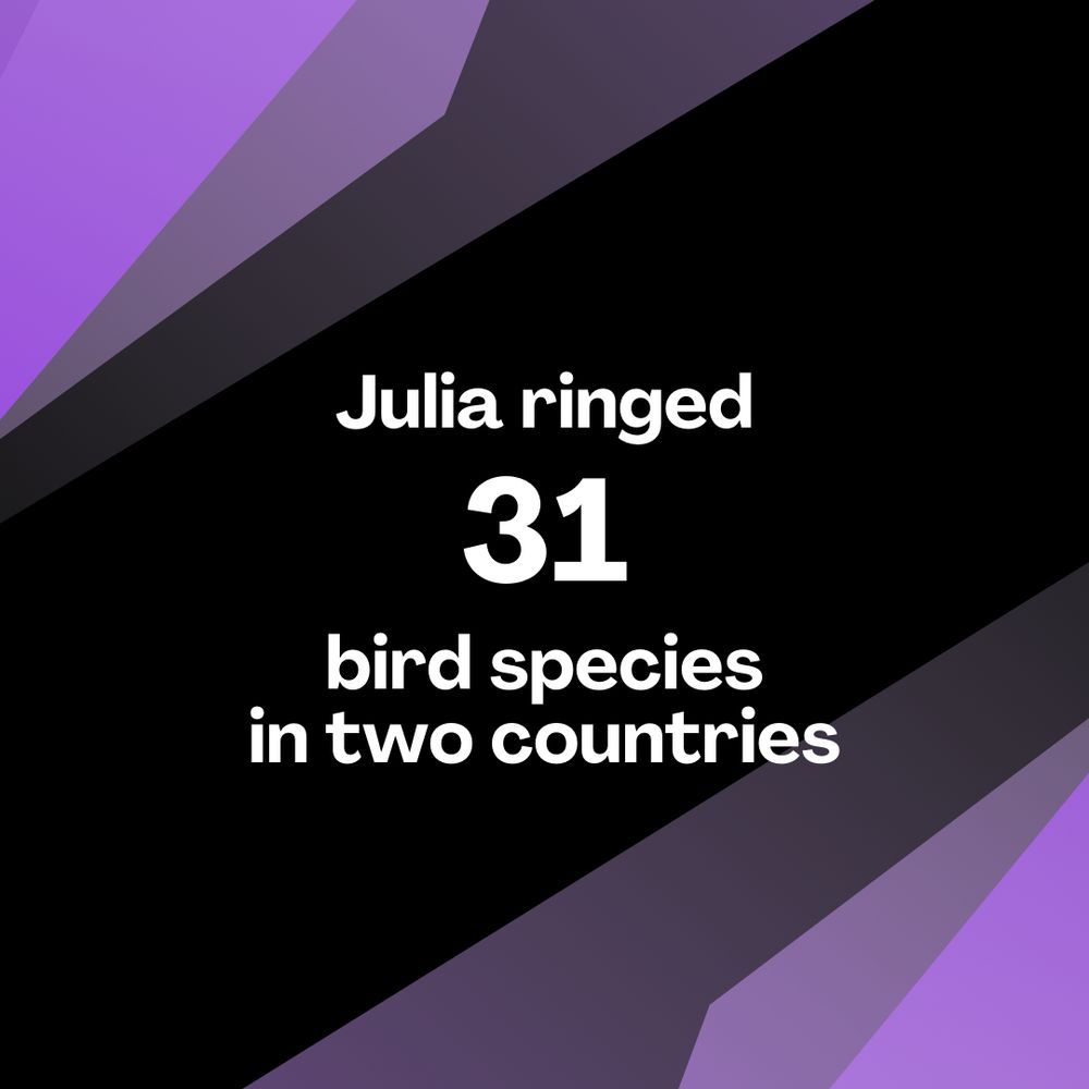 Julia ringed 31 bird species in two countries