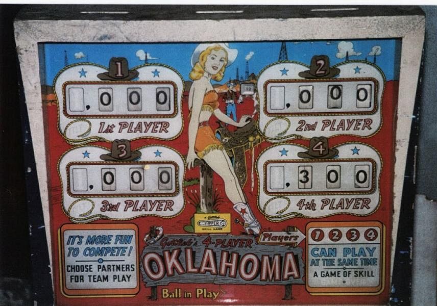 Oklahoma Backglass Art, from the Open Pinball Database (opdb.org)