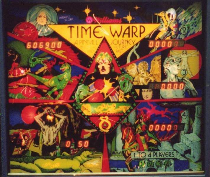 Time Warp Backglass Art, from the Open Pinball Database (opdb.org)