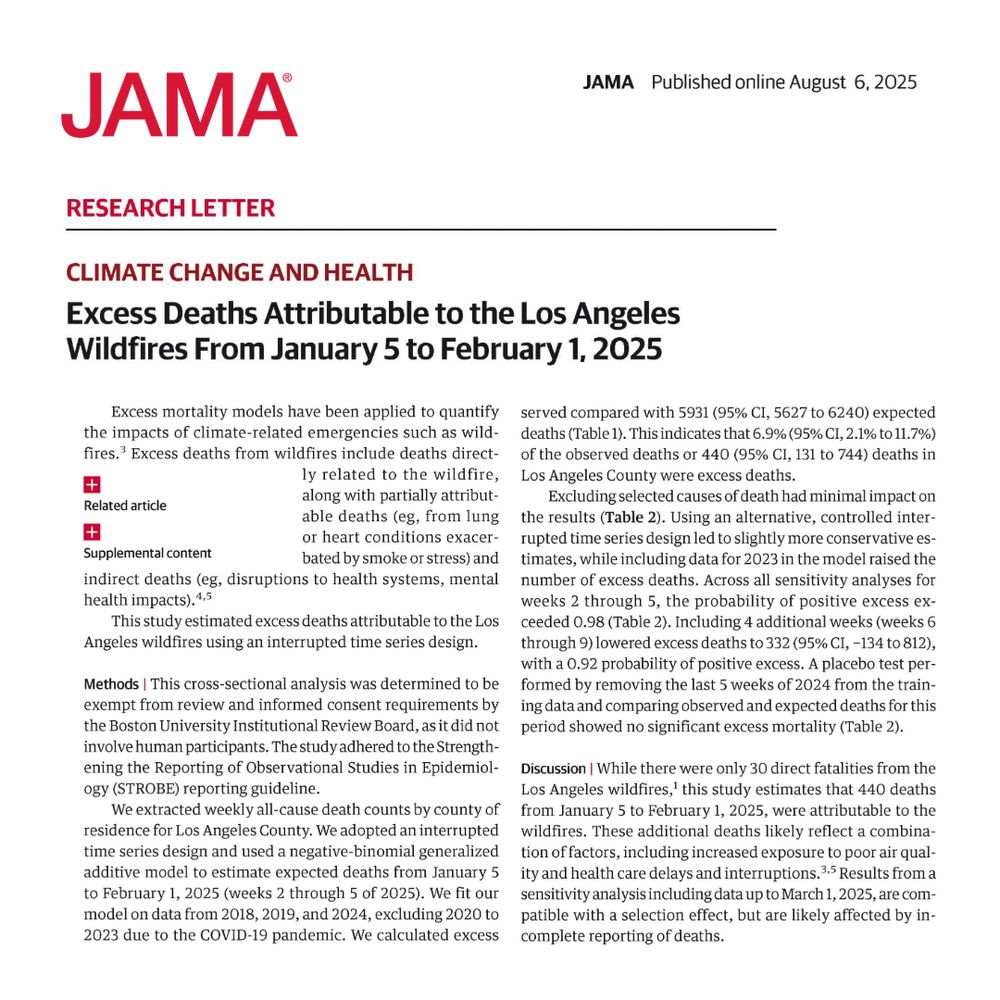 Excess Deaths Attributable to the Los Angeles
Wildfires From January 5 to February 1, 2025