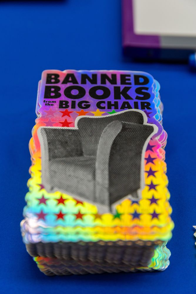 Photo of Banned Books cards.