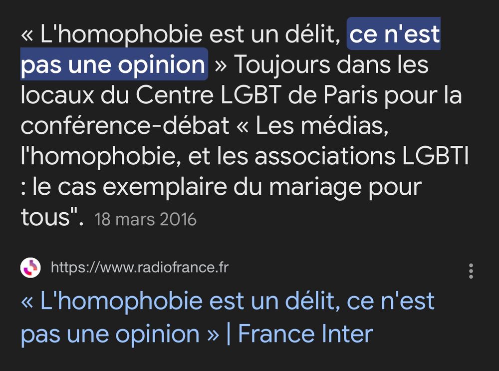 Arte avec écrit « L'homophobie est un délit, ce n'est pas une opinion »