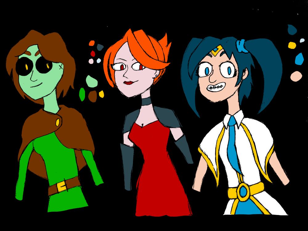 A few character design WiPs from a webcomic idea I'm currently developing.