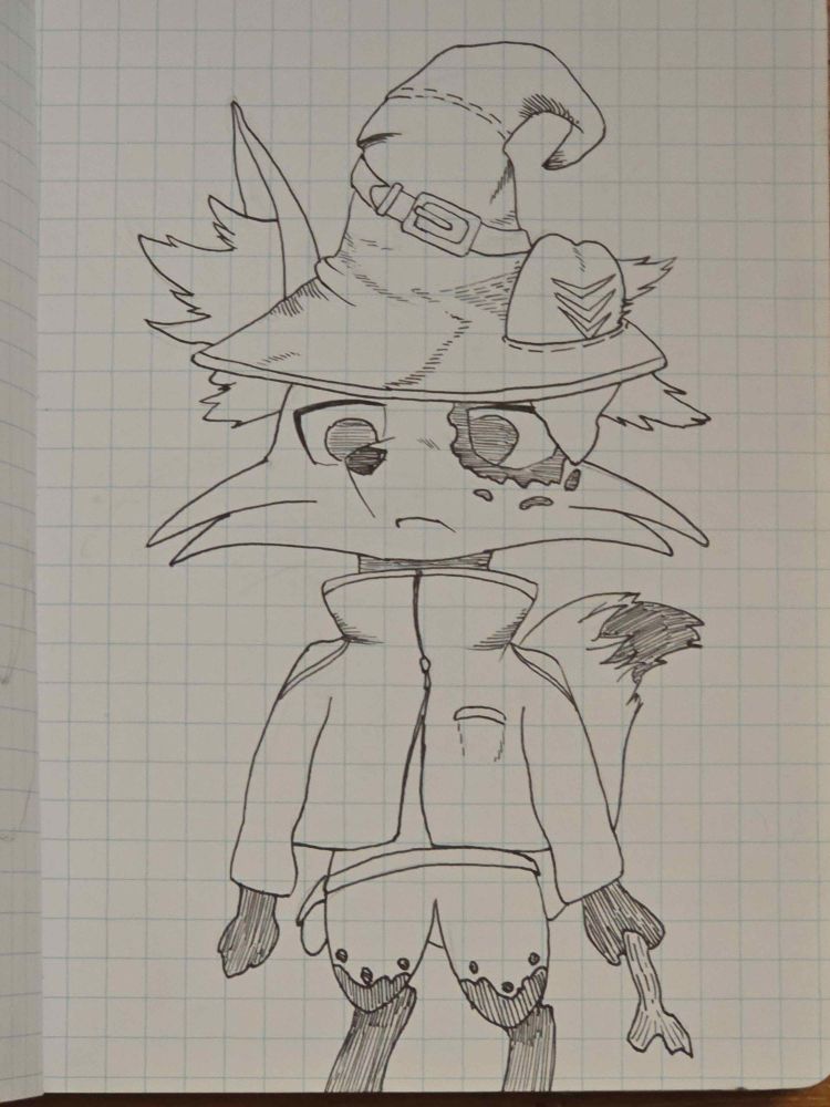 Lostsox oc Ashe a fennekin.
Drawn with my Pentel Mechanical pencil and inked with my Lamy Fountain pen