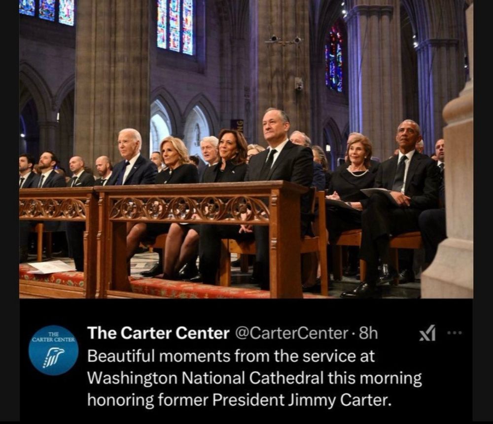 Photo taken from an angle that cuts Trump out of the image. 