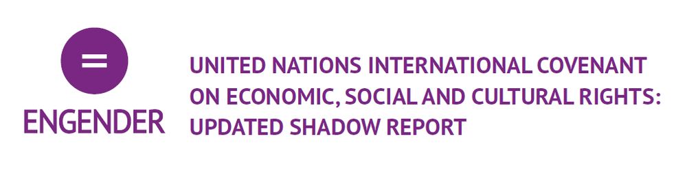 Screenshot of the front cover of Engender's Updated Shadow Report to the United Nations International Covenant on Economic Social and Cultural Rights