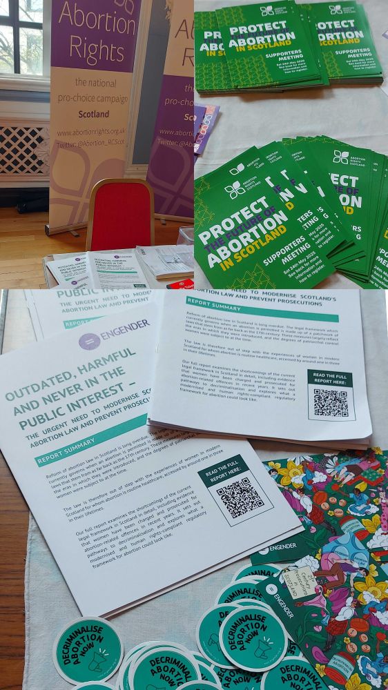 collage of photos from the Abortions Rights Scotland stall the recent STUC conference