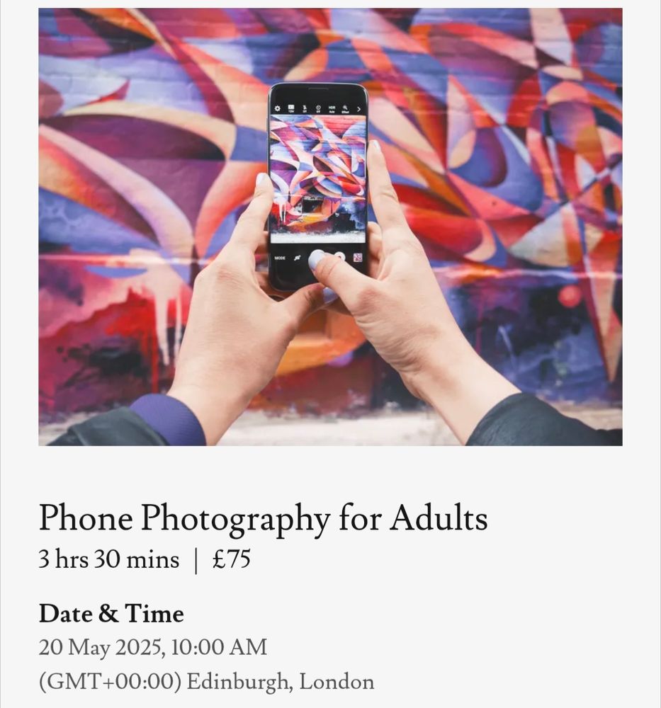 Phone photography for adults - 20th May