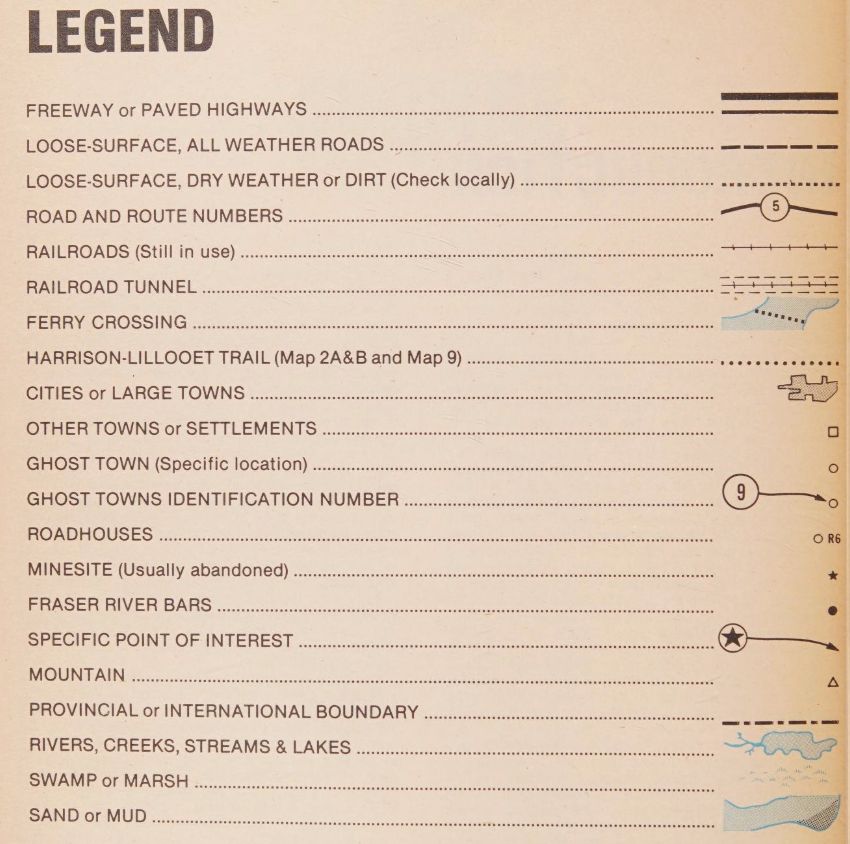 Legend from Garnet Basque's "British Columbia ghost town atlas", 1982. Available on Internet Archive (Borrow Mode).
