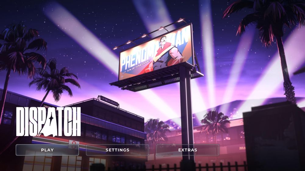 Screenshot of the episode 1 title screen for the video game Dispatch.
