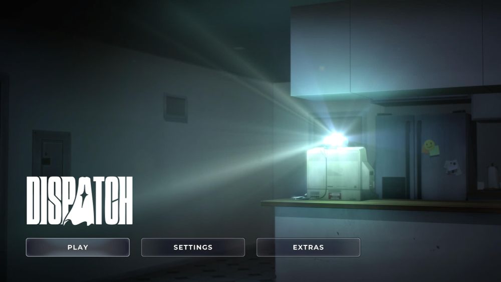 Screen capture of one of the title screens for the video game Dispatch