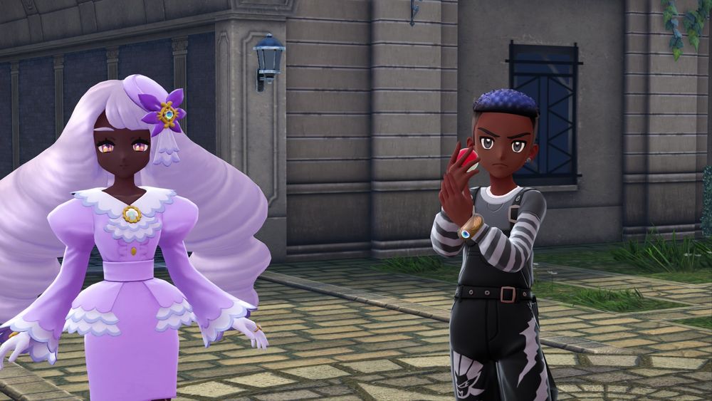 A screenshot of my character and the battle enthusiast Jacinthe