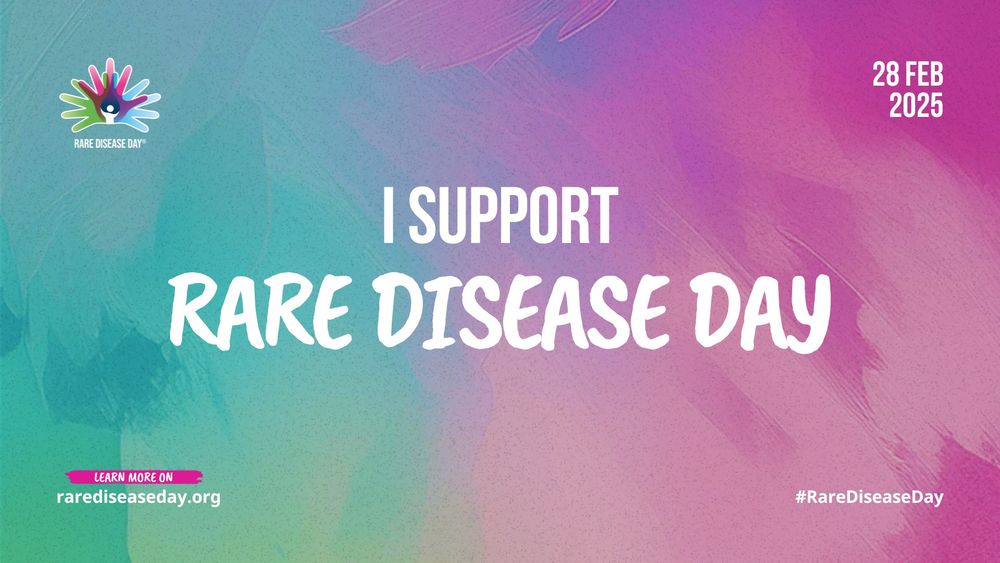 Official picture for rare disease day 2025, with the text "I support Rare Disease Day"