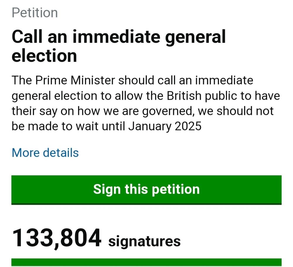 Petition calling for a general election