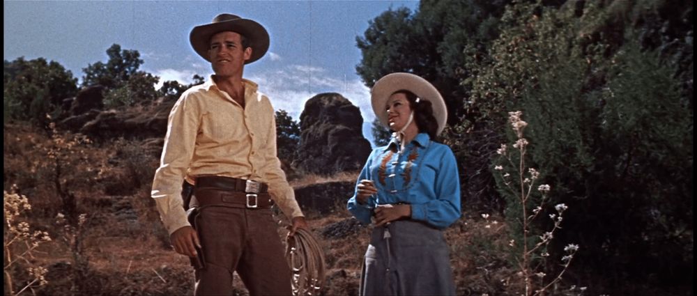Just a photogenic couple enjoying their western film.