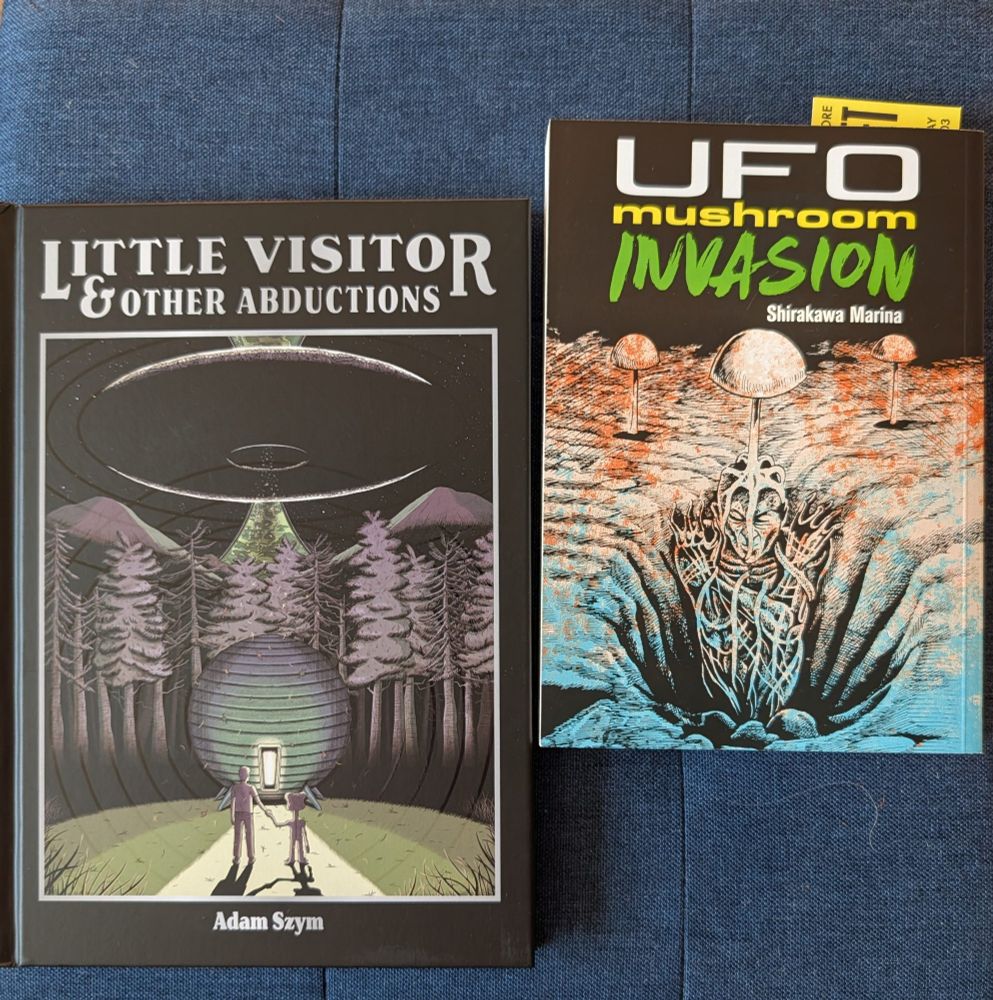 The books Little Visitor &Other Abductions and UFO Mushroom Invasion.