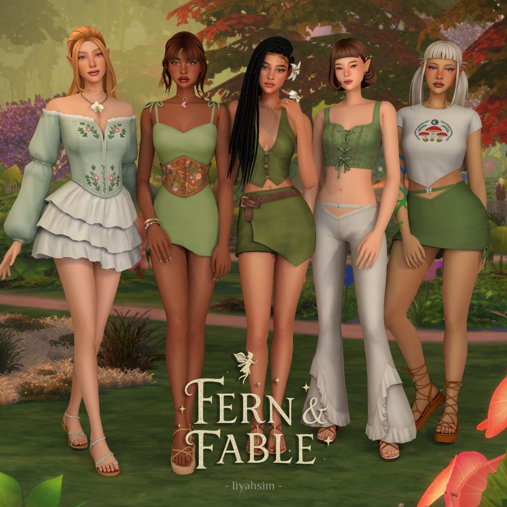 Feminine sims wearing the set mentioned.