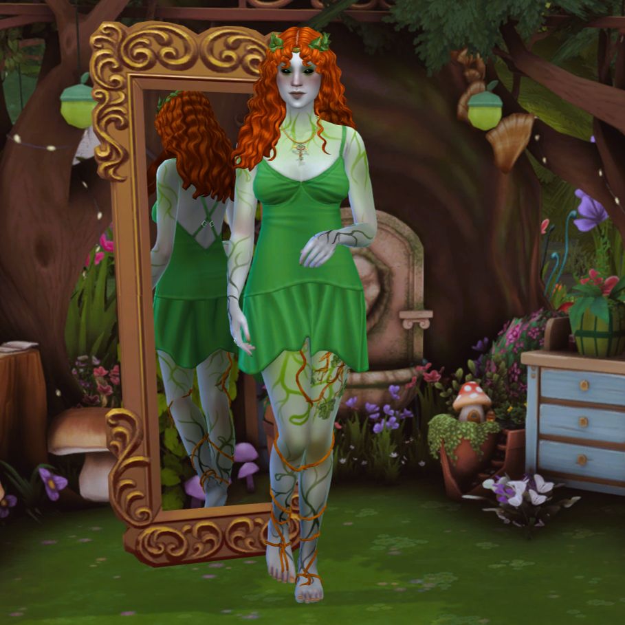 A full-body picture of Sierra on The Sims 4.