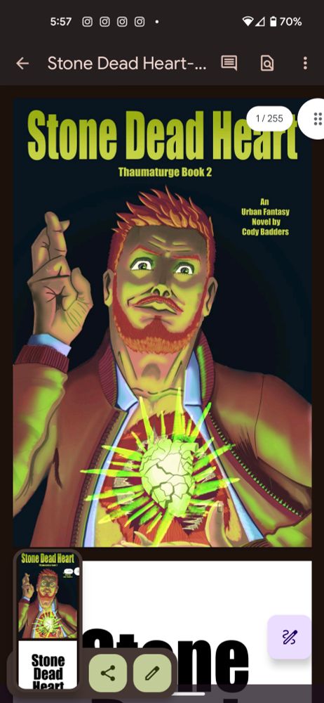 Picture of the PDF file for my soon to be released urban fantasy novel.