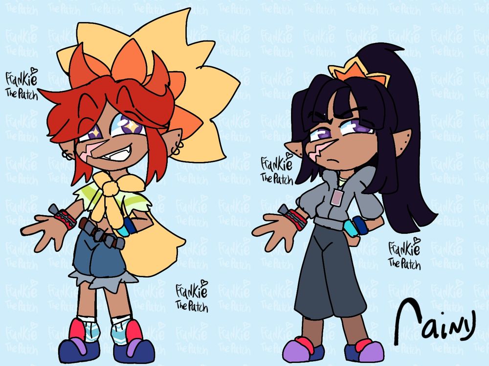 Rainy, an nonbinary character with a love for cosplaying and wigs, though their school doesn't seem to be a big fan